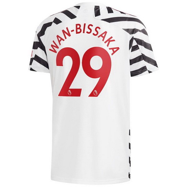 Camiseta Manchester United NO.29 Wan Bissaka Replica Tercera Ropa 2020/21 Blanco